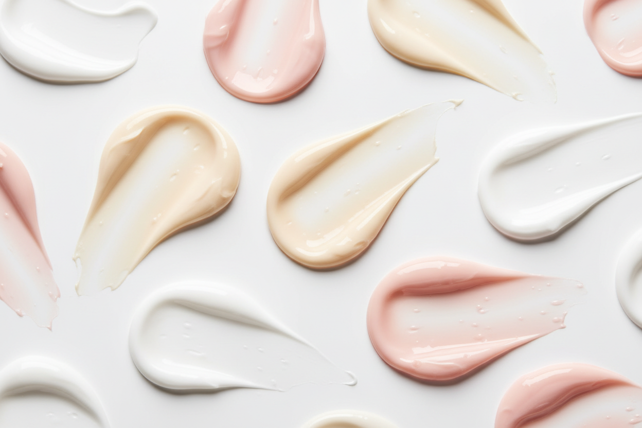 a image of different skincare creams without the container